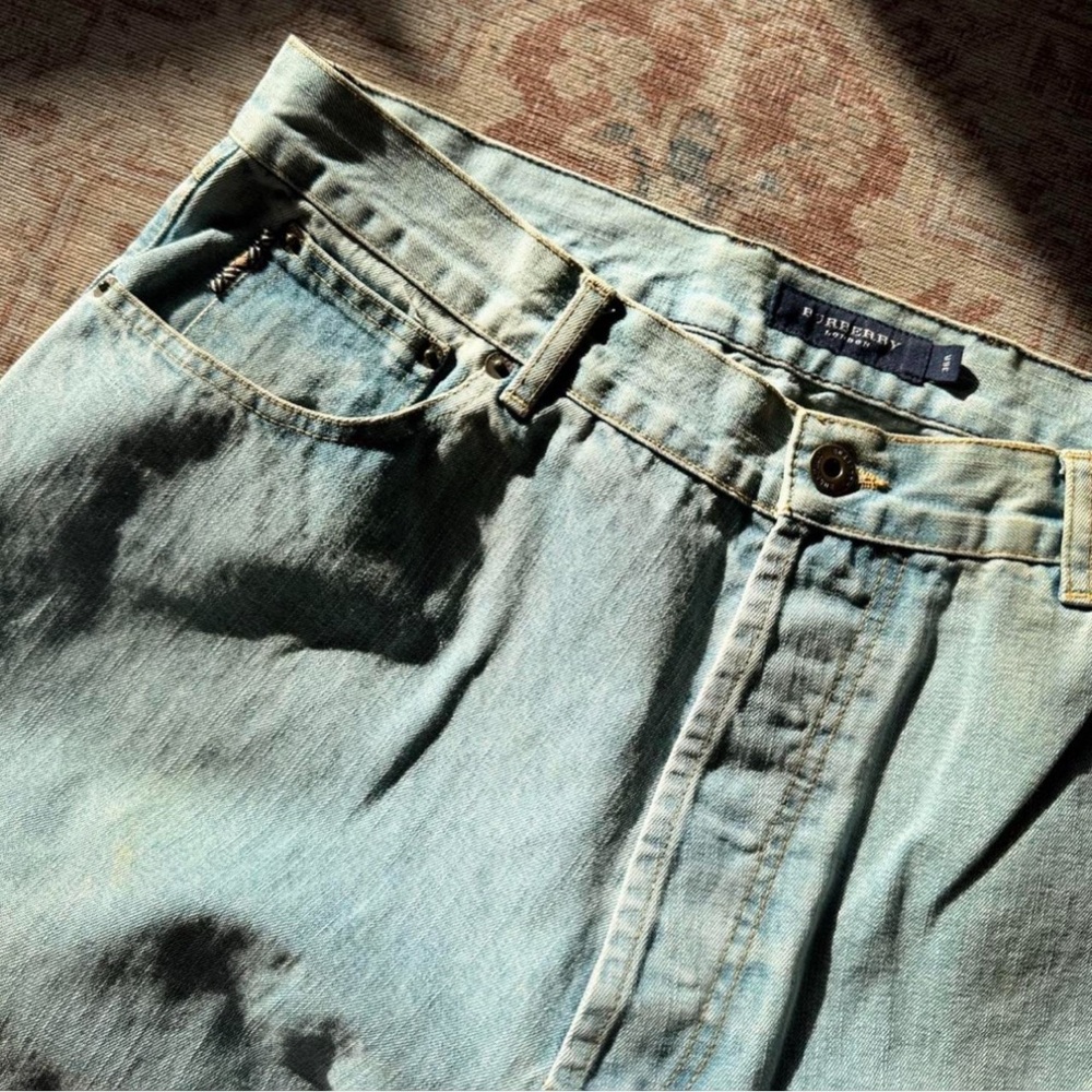 Burberry Mens Regular Fit Jeans 36 Vintage Denim Blue Straight Leg Button-Fly